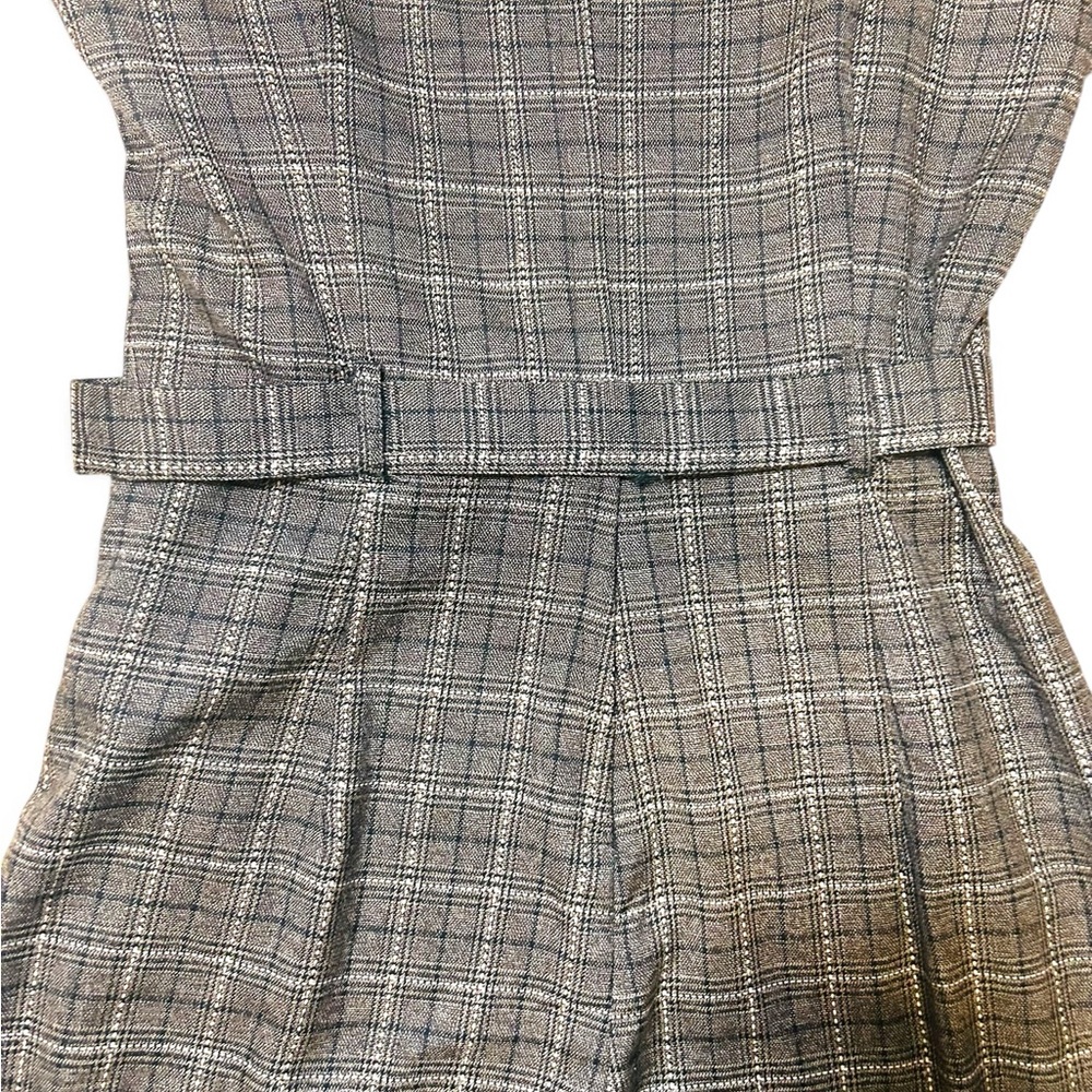 Collectif Brown Plaid Wide-Leg Jumpsuit - Picture 10 of 15